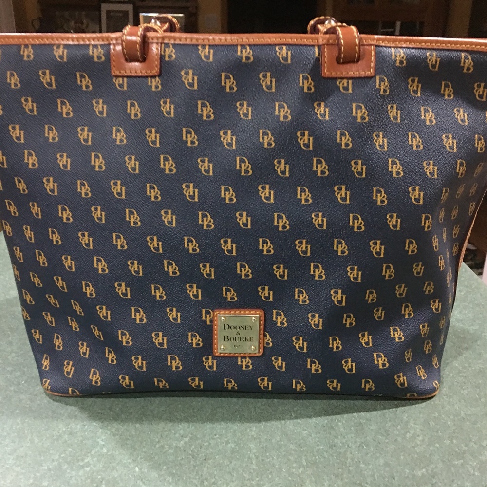 Blue Signature Dooney & Bourke Vinyl/Leather Tote